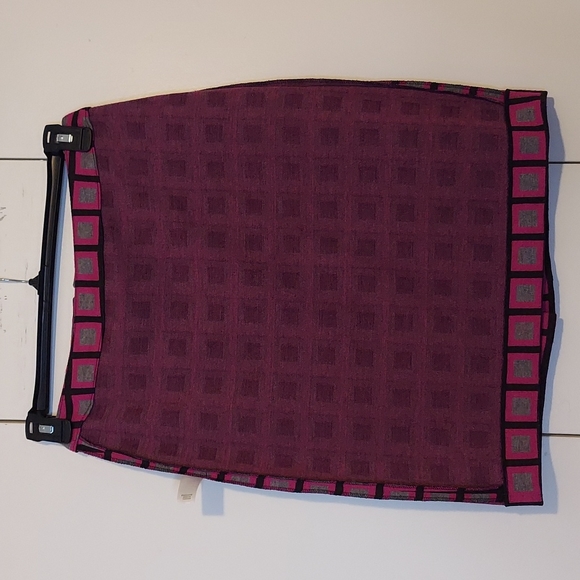 Halogen Geometric Windowpane Print Pencil Skirt Size 4 Pink Grey Black - Picture 13 of 14